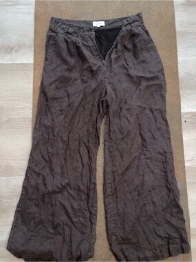 Bohme Wide-Leg Linen Pants - Brown